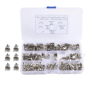 Lot De 50 - Écrous Et Vis à Cage M5 * 20 Pour Montage En Rack Avec Rondelles - - Afbeelding 1 van 7