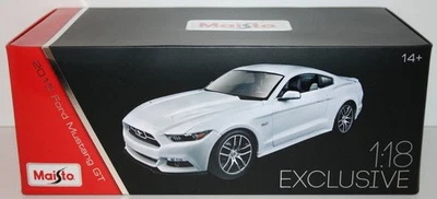 Maisto 1/18 Scale Metal Model 38133 - 2015 Ford Mustang GT - White - Image 1 of 4