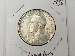 HIGH GRADE 1936 50c Lynchburg Virginia Commemorative Silver Half Dollar - Picture 1 of 2
