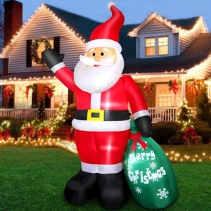 7 FT Christmas Inflatable Santa Claus with Gift Bag, Blow up Giant Santa Clau... - Picture 1 of 6