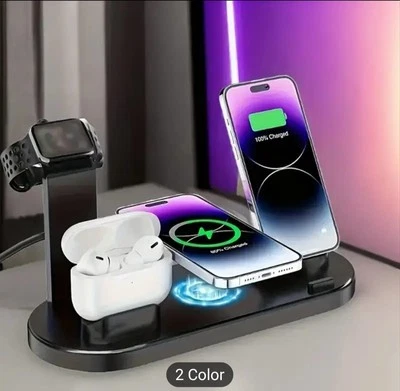 Wireless Charger, 3 in 1 Charging Station for iPhone,  iWatch and AirPods - Image 1 of 4