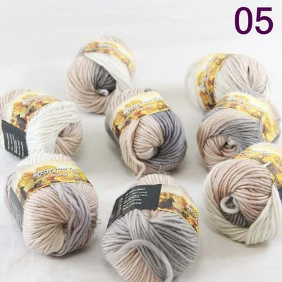 SALE LOT of 8 Skein x 50gr NEW Chunky Colorful Rug Knitting Scores Wool Yarn 05 - Image 1 of 4