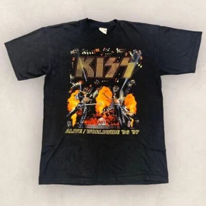 Vintage 90s USA Kiss Band Alive World Tour music promotion graphic t-shirt - Bild 1 von 4