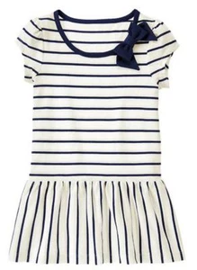 Gymboree Ciao Welpe gestreiftes Schößentop mit Schleife blau weiß Größe 5 unverbindliche Preisempfehlung des Herstellers 22 $ neu mit Etikett - Bild 1 von 1
