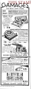 1931 Advert GAMAGES Simplex Typewriter, Zulu Blow Gun etc. Print Ad 708/169 - Picture 1 of 1