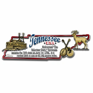 Tennessee Information State Magnet by Classic Magnets, 4.5" x 1.6" - Picture 1 of 5