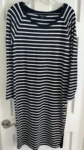 RALPH LAUREN Kleid Gr. M marine weiß gestreift maritim Stretch bequem Strand - Bild 1 von 11