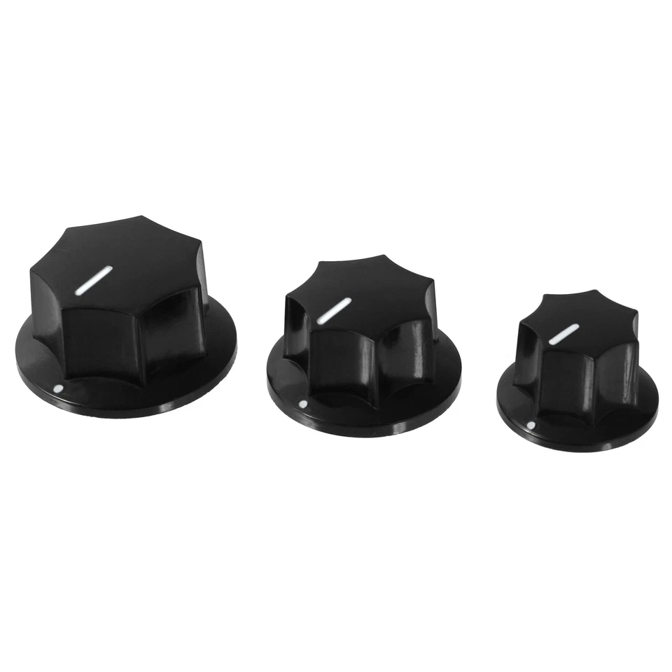 Potiknopf Drehknopf 6mm Achse Reglerknopf Schwarz Potentiometer Kunststoff Knopf - Bild 1 von 1