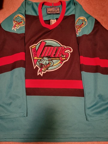 Vintage Rare IHL Bauer Authentic Detroit Vipers Hockey Jersey, Size L, MiC Cover