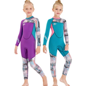 Little Kids Girls Boys 2.5 mm Neoprene Long Sleeves Wetsuit Thermal Diving Suits - Picture 1 of 25