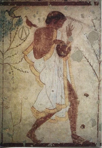 Alte Kunstpostkarte - Pittura Etrusca - Citareda - Bild 1 von 1