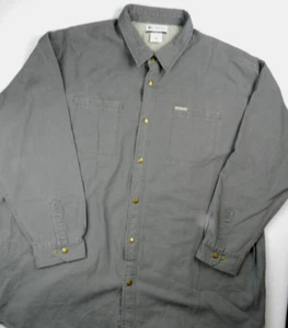 Chaqueta Columbia Para Hombre 3XL Gris Lona A Presión Botones Cuello Cremallera Bolsillos - Imagen 1 de 9