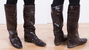 1219 brauner Lackleder Stiefel Gr40 - Bild 1 von 1