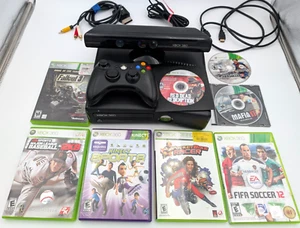 Paquete de consola Microsoft Xbox 360 S con Kinect, 8 juegos, lote de controladores - Imagen 1 de 11