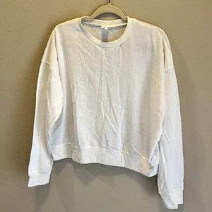 Abound Fleece Crewneck Sweatshirt White Size XL Womens Preowned - Picture 1 of 4