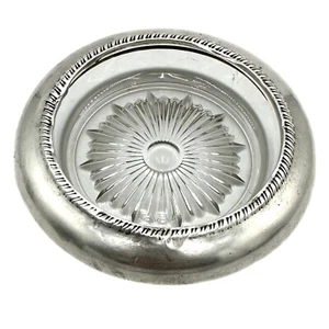 VINTAGE STERLINGSILBER & KRISTALL UNTERSETZER/BECHERHALTER (ODER ASCHENBECHER) - Bild 1 von 12