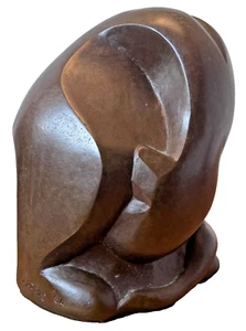 1964 Adams Studio Bronze Cat Tiger Table Sculpture Statue Vtg Mcm Art Signed Old - Picture 1 of 18