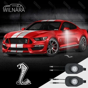 2pcs LED Side View Mirror Puddle Lights For FORD Mustang 2013-2020 Shelby 500 GT - Picture 1 of 9