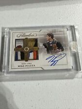 2022 Panini Flawless Mike Piazza Mets HOF Game-Used Quad Patch AUTO 5/5