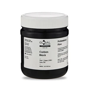 Carbon Black (Series 1) - Global Colours 500ml Professional Flow Artist Acrylic - Picture 1 of 1
