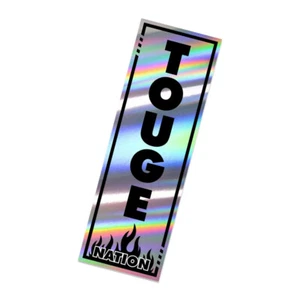 OFFICIAL TOUGE NATION OIL SLICK HOLO VERTICAL JDM DRIFT RACE SLAP STICKER - Picture 1 of 1