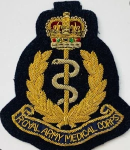 PARCHE BLAZER LINGOTES DORADOS BORDADO HECHO A MANO CUERPO MÉDICO DEL EJÉRCITO REAL - Imagen 1 de 2