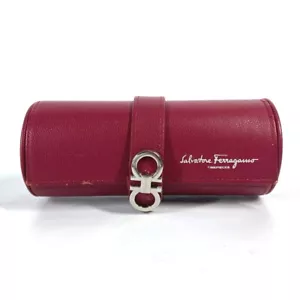 Salvatore Ferragamo Logo Watch Case Watch case Pouch Leather Red - Bild 1 von 11