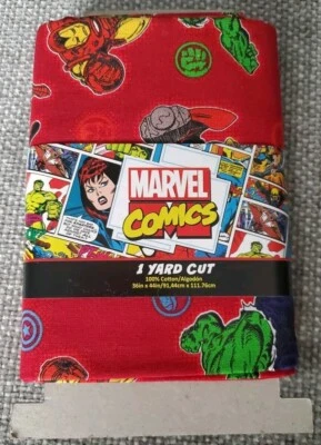 Tela de edredón 100 % algodón estampado cereza furia héroes precortados de 1 yarda Marvel Comics Foto 1 de 2