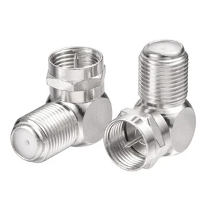 10x SAT F Male/Female 90° Adapter for TV Cable Connector Antenna Cable Satellite - Picture 1 of 4