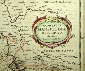 COMITATUS MANSFELDIAE DESCRIPTIO, Mansfeld-Lutherstadt, Tilemanno Stella 1640 - Imagen 1 de 6