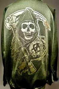Chaqueta cortavientos Sons Of Anarchy para hombre negra XL con cremallera fundida y crew - Imagen 1 de 13