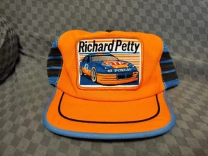 Vintage Richard Petty STP 3 Stripe Trucker Mesh Snapback Hat Cap USA NASCAR Rare - Bild 1 von 5