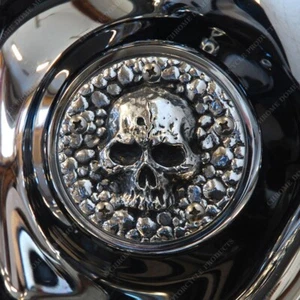 Harley Twin Cam Points Cover Skull in polished finish. . PCSA-1 - Picture 1 of 2