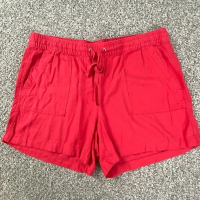 Pantalones Cortos Nautica Para Mujer Extra Grandes Rojo Mezcla de Lino Elastizados Cintura Bolsillos Pull-On Foto 1 de 4
