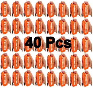 40 Pcs Outdoor Emergency Poncho Raincoat, Survival Camping Bivvy Blanket Whistle - Picture 1 of 10