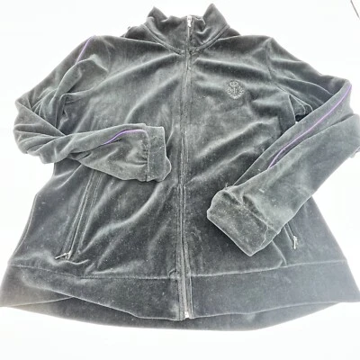 Chaqueta Ralph Lauren Active Terciopelo Cremallera Completa Talla L Negra Foto 1 de 4
