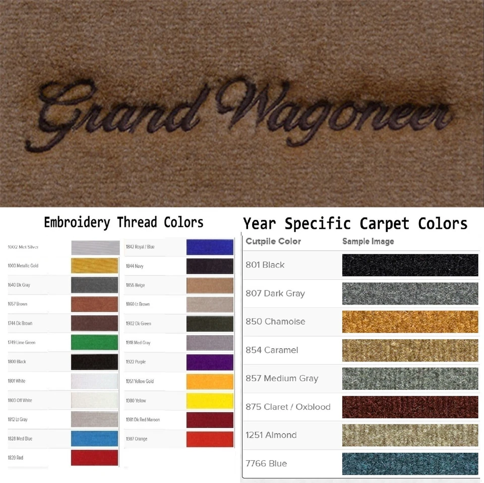 Tapetes Cutpile personalizados para Jeep Grand Wagoneer 4 piezas ACC 1984-1991 Foto 1 de 4