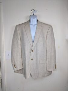 Haspel Men’s 100% Off White Linen Sports Coat Blazer Suit Jacket Size 46 R 