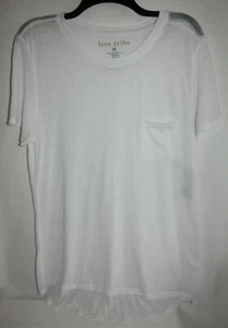 Love Tribe Women's Juniors Short Sleeve Pocket Over sized T-Shirt XL White - Picture 1 of 4
