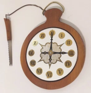 Vintage MCM Serv Wood Handcarved Hardwood Cheese Board with Knife Japan - Picture 1 of 9