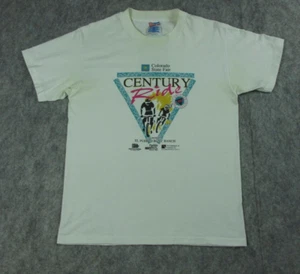 Century Ride Bicycle Tee Mens sz M Medium Colorado State Fair T Shirt White 1994 - Picture 1 of 20