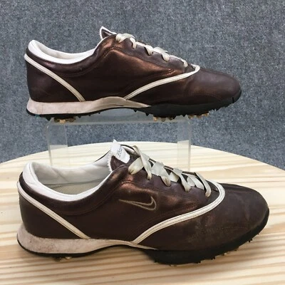Nike Zapatos Mujer 8.5Zoom Botines de Golf Tenis Metálicos 335948-211 Marrón Con Cordones Foto 1 de 4