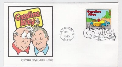 TurtlesTradingPost- Gasoline Alley - Comic Strips 1995- #3000h FDC Fleetwood - Image 1 of 2