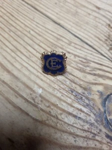vintage CE Christian Endeavour c1930 blue & brass enamel badge Approx10x10mm - Picture 1 of 1