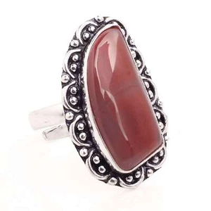 Achat Edelstein Versilbert Handmade Schmuck Geschenk für Sie Einstellbarer Ring - Bild 1 von 1