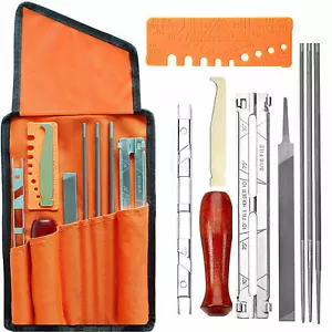 Schärfset Feile Tasche 10Pcs Set Feilen Für Motorsäge Kette Kettensägen Schärfen - Bild 1 von 12