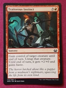 Magic The Gathering MODERN MASTERS 2017 MM3 TRAITOROUS INSTINCT red card MTG - Picture 1 of 2