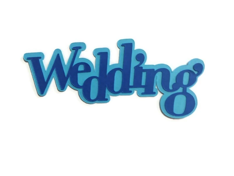 Libros de recortes troquelados de palabras de cartulina de boda con fondos 6 piezas Foto 1 de 1