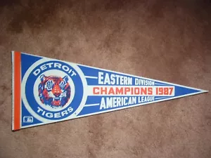 DETROIT TIGERS 1987 EASTERN DIVISION CHAMPIONS AMERICAN LEAGUE BASEBALL PENNANT - Picture 1 of 2