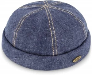 Fiebig ® Cappello Dockercap In Lino Con Protezione UV Blu Jeans Nuovo Trend - Foto 1 di 3